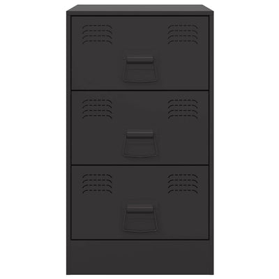 Bedside Cabinets 2pcs Black 34.5x39x62 cm Steel