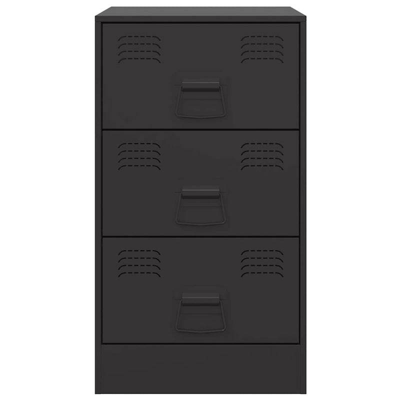 Bedside Cabinets 2pcs Black 34.5x39x62 cm Steel