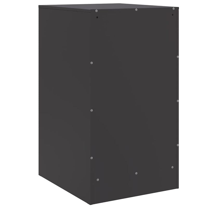 Bedside Cabinets 2pcs Black 34.5x39x62 cm Steel