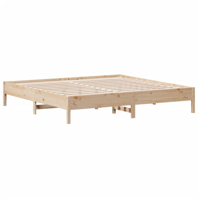 Bed Frame 183x203 cm King Size Solid Wood Pine