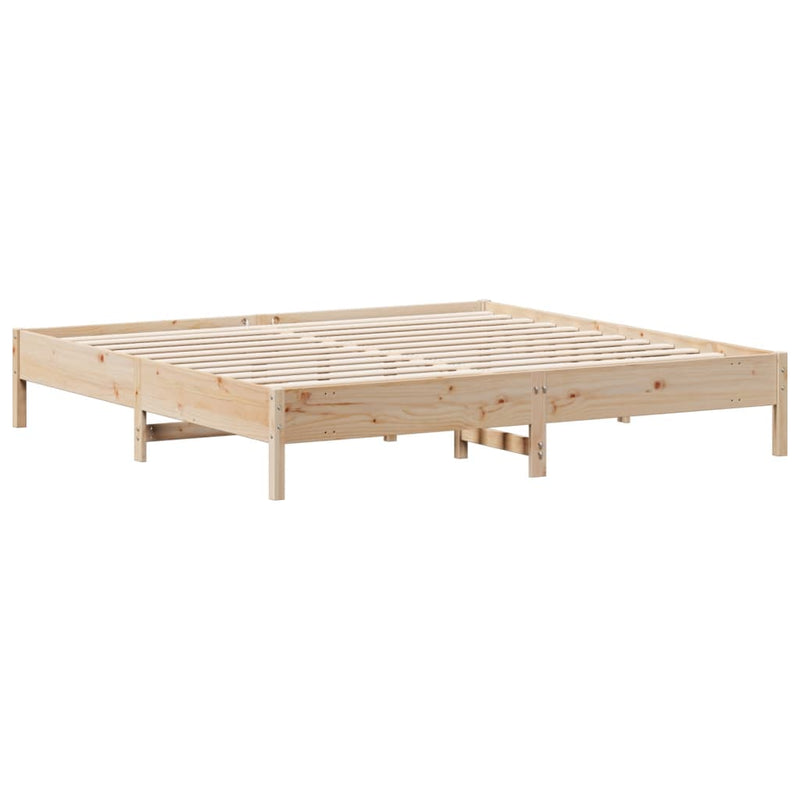 Bed Frame 183x203 cm King Size Solid Wood Pine