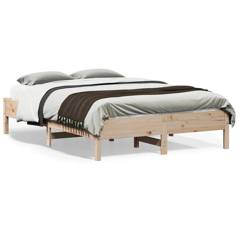 Bed Frame without Mattress 135x190 cm Solid Wood Pine