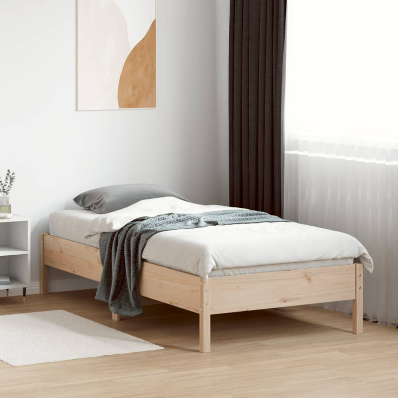 Bed Frame without Mattress 90x190 cm Solid Wood Pine