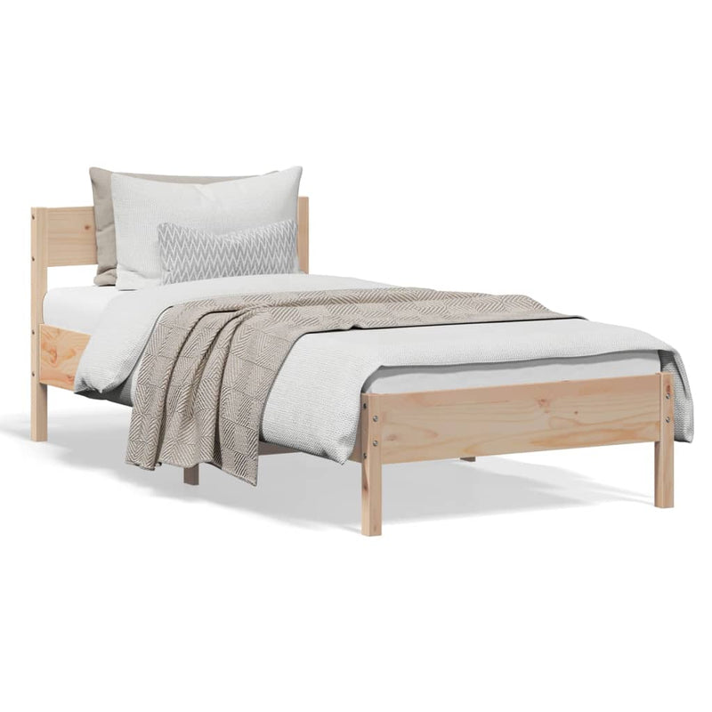 Bed Frame without Mattress 90x190 cm Solid Wood Pine