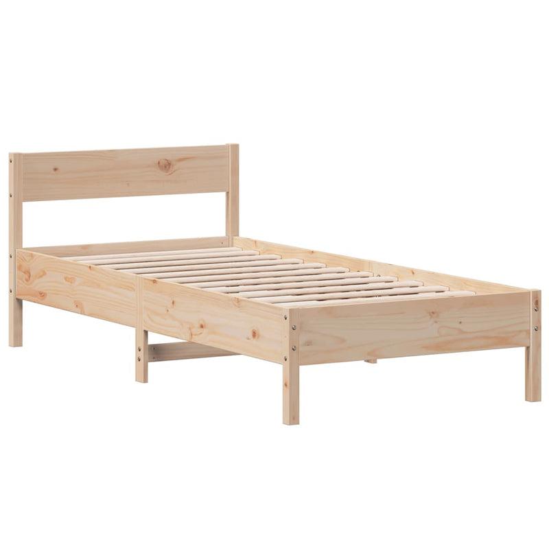 Bed Frame without Mattress 90x190 cm Solid Wood Pine