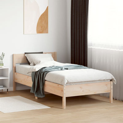 Bed Frame without Mattress 90x190 cm Solid Wood Pine