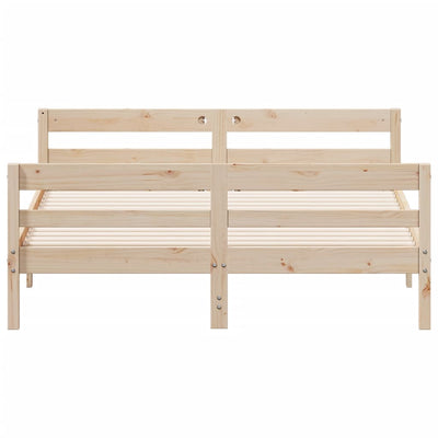 Bed Frame with Headboard 137x187 cm Double Size Solid Wood Pine