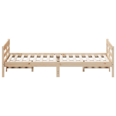 Bed Frame with Headboard 137x187 cm Double Size Solid Wood Pine