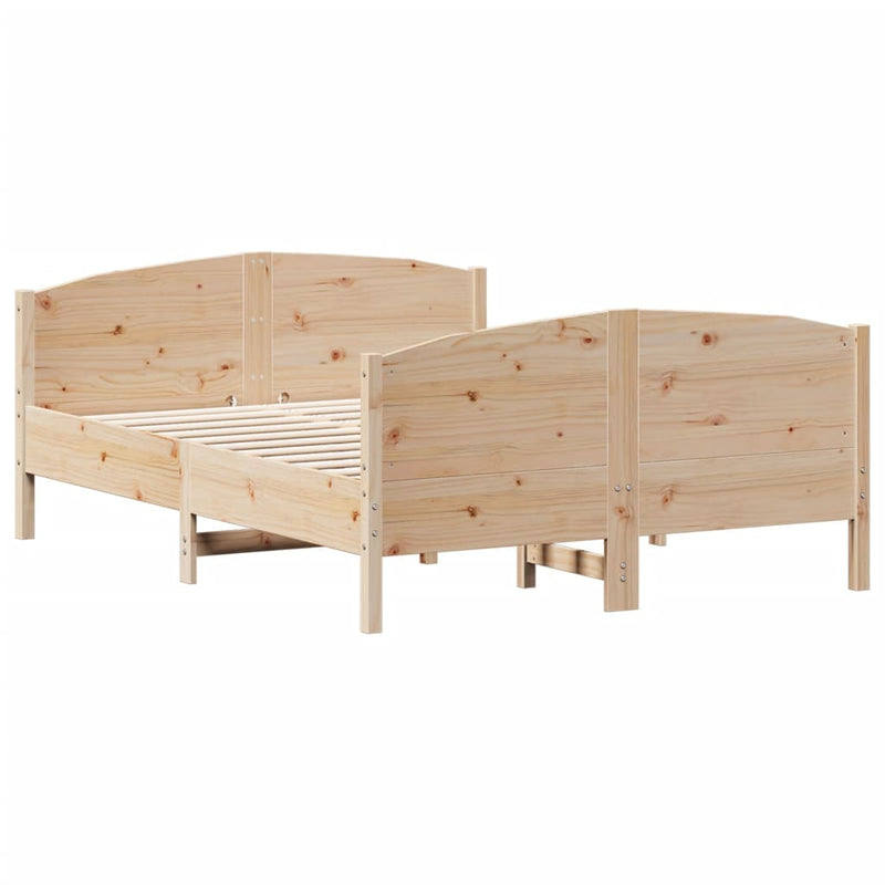 Bed Frame without Mattress 150x200 cm Solid Wood Pine