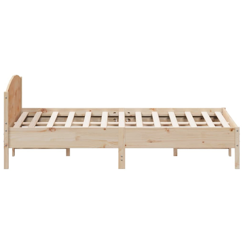 Bed Frame with Headboard 183x203 cm King Size Solid Wood Pine