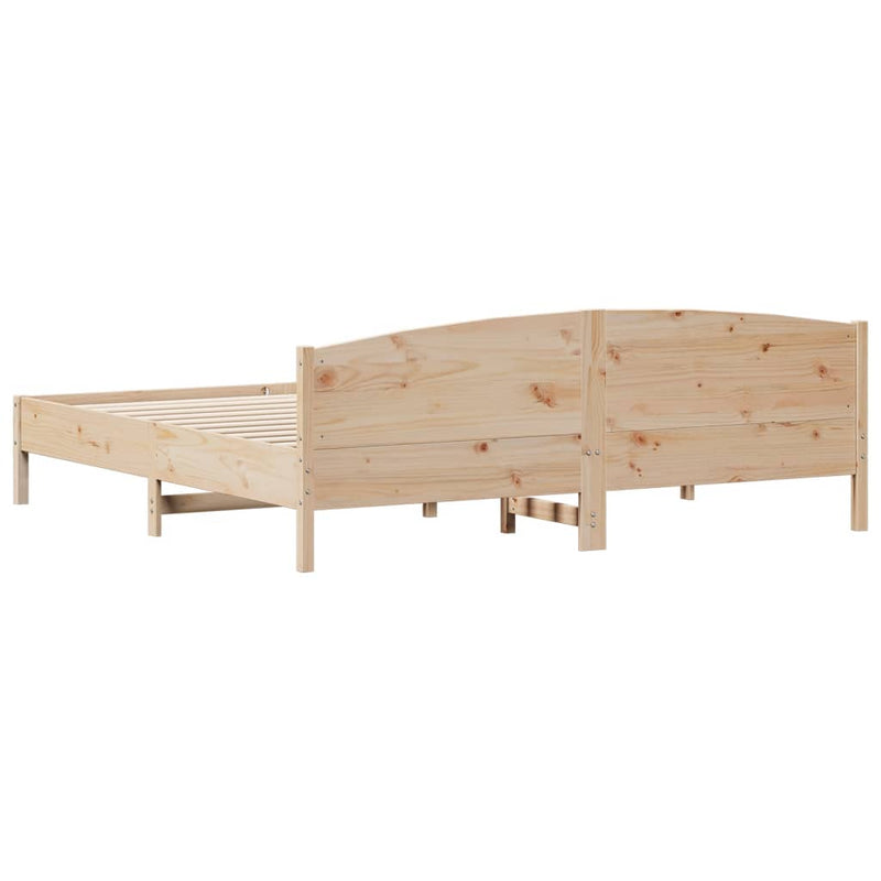 Bed Frame with Headboard 183x203 cm King Size Solid Wood Pine