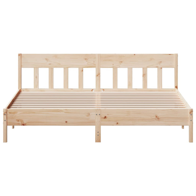 Bed Frame without Mattress 183x203 cm King Solid Wood Pine