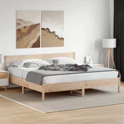 Bed Frame without Mattress 183x203 cm King Solid Wood Pine