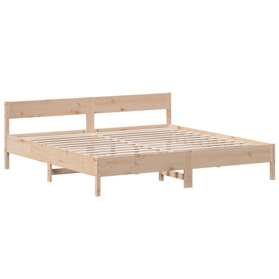 Bed Frame without Mattress 183x203 cm King Solid Wood Pine