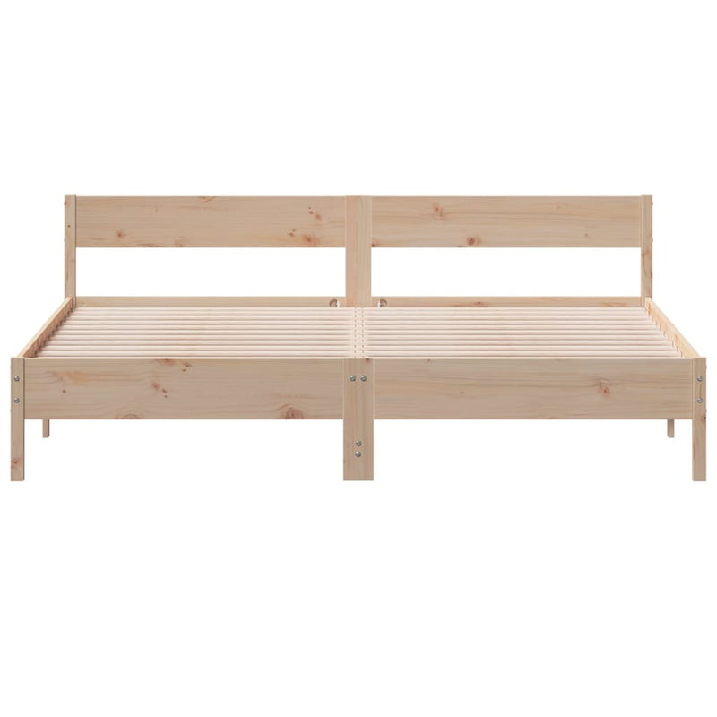 Bed Frame without Mattress 183x203 cm King Solid Wood Pine