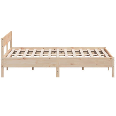 Bed Frame with Headboard 183x203 cm King Size Solid Wood Pine