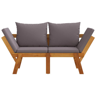 Garden Bench with Cushions 2-in-1 Solid Wood Acacia