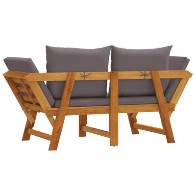 Garden Bench with Cushions 2-in-1 Solid Wood Acacia