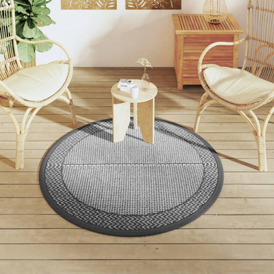 Outdoor Carpet Grey Ø120 cm PP