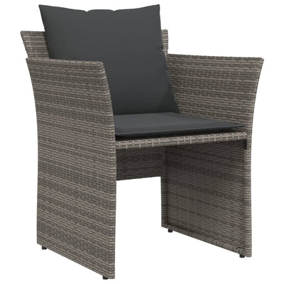 Garden Chair with Footstool Grey Poly Rattan