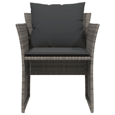 Garden Chair with Footstool Grey Poly Rattan