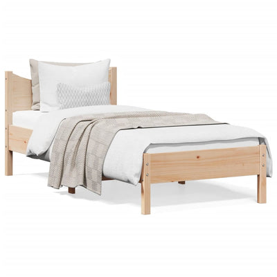 Bed Frame without Mattress 90x190 cm Solid Wood Pine