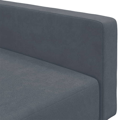 2-Seater Sofa Bed with Footstool Dark Grey Velvet