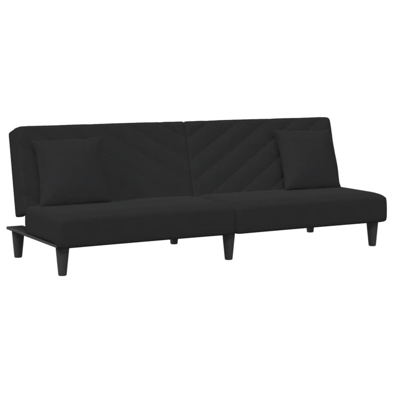 2 Piece Sofa Set with Pillows Black Velvet