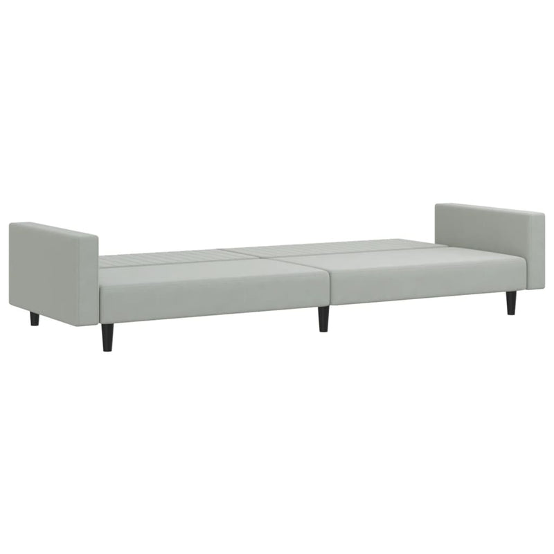 2 Piece Sofa Set Light Grey Velvet