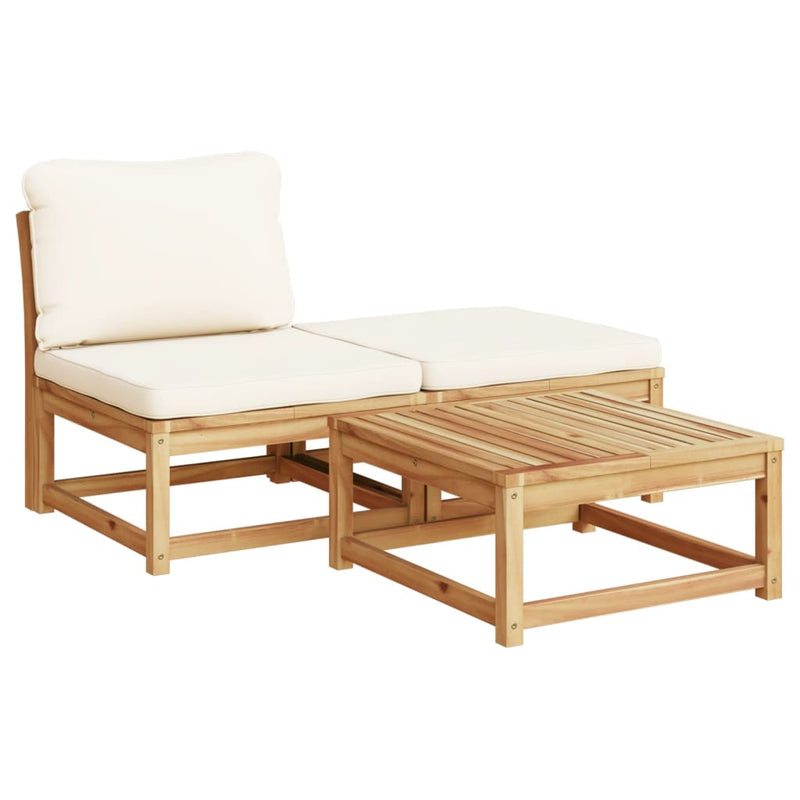 4 Piece Garden Lounge Set with Cushions Solid Wood Acacia