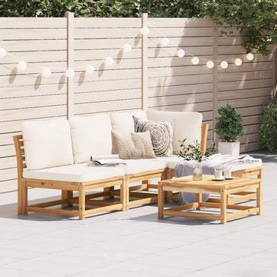 5 Piece Garden Lounge Set with Cushions Solid Wood Acacia