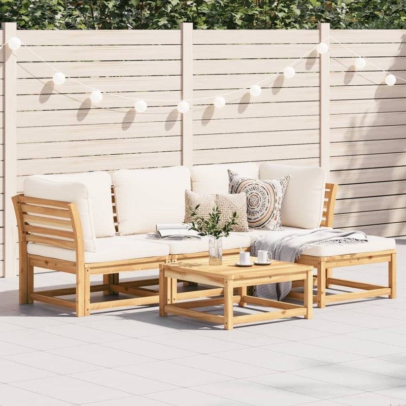 5 Piece Garden Lounge Set with Cushions Solid Wood Acacia