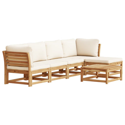 6 Piece Garden Lounge Set with Cushions Solid Wood Acacia