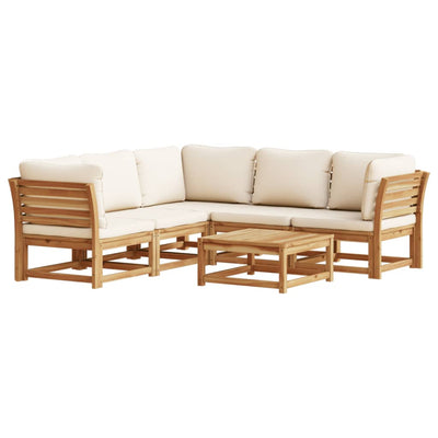 6 Piece Garden Lounge Set with Cushions Solid Wood Acacia