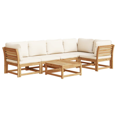 6 Piece Garden Lounge Set with Cushions Solid Wood Acacia