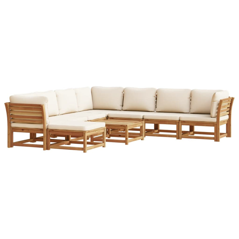 9 Piece Garden Lounge Set with Cushions Solid Wood Acacia