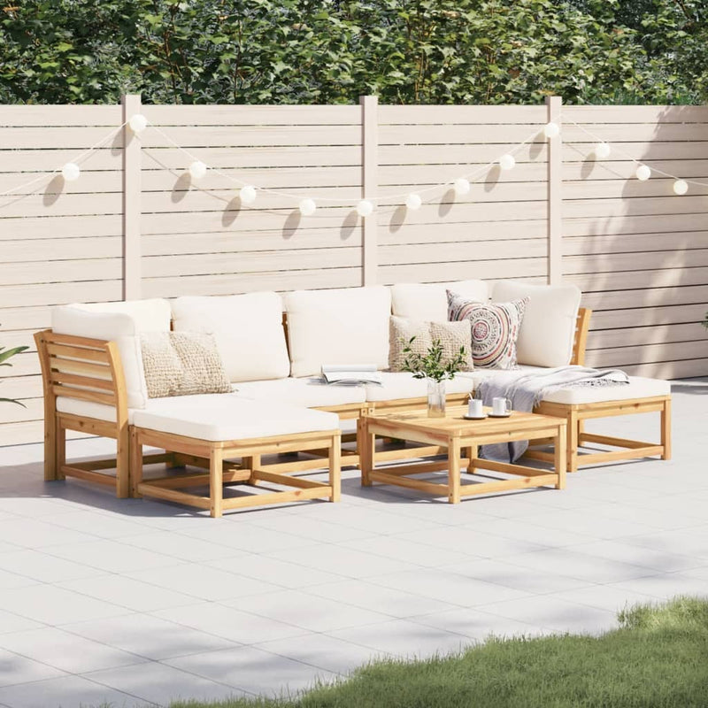 7 Piece Garden Lounge Set with Cushions Solid Wood Acacia