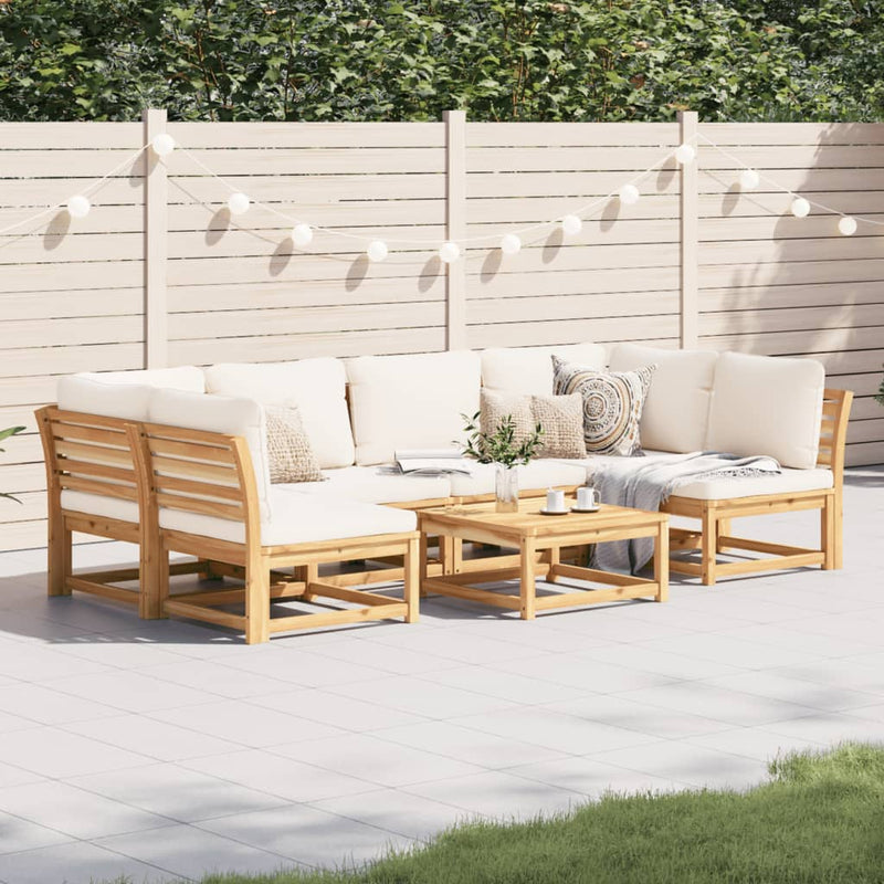 7 Piece Garden Lounge Set with Cushions Solid Wood Acacia