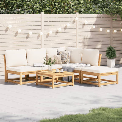 6 Piece Garden Lounge Set with Cushions Solid Wood Acacia