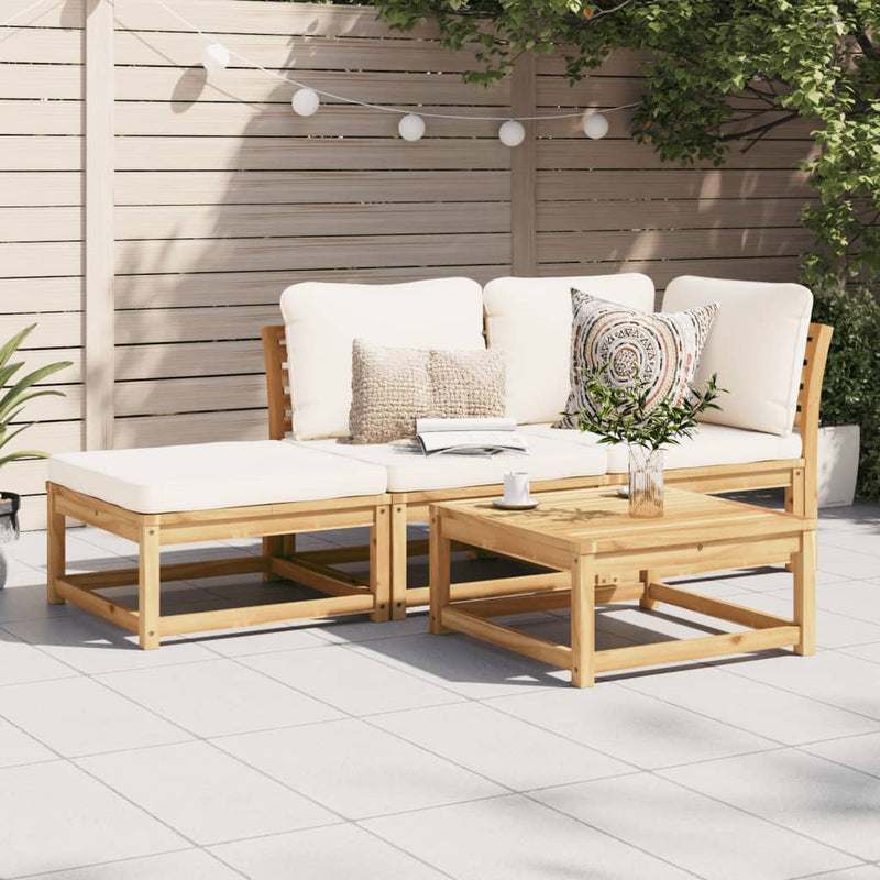 3 Piece Garden Lounge Set with Cushions Solid Wood Acacia