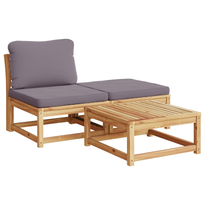 6 Piece Garden Lounge Set with Cushions Solid Wood Acacia