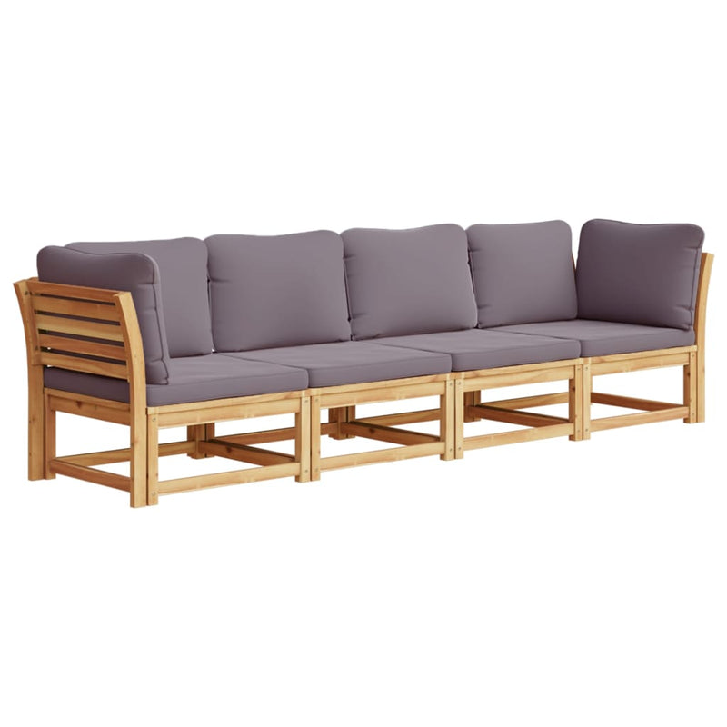 4 Piece Garden Lounge Set with Cushions Solid Wood Acacia