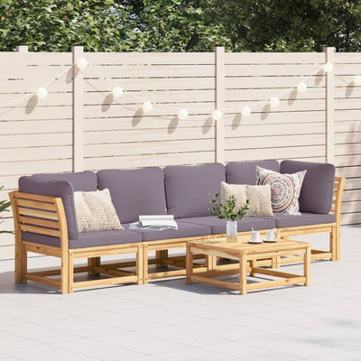 4 Piece Garden Lounge Set with Cushions Solid Wood Acacia