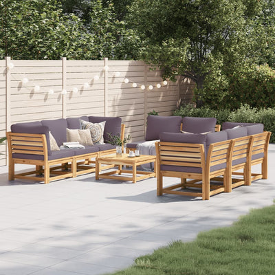 9 Piece Garden Lounge Set with Cushions Solid Wood Acacia