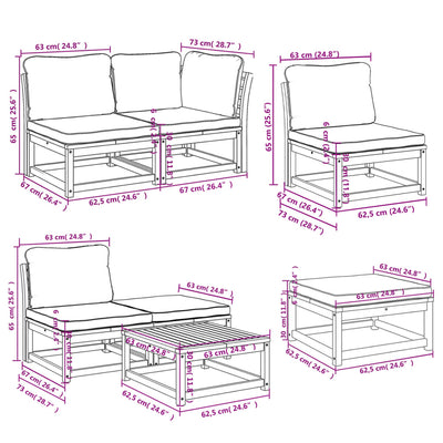 11 Piece Garden Lounge Set with Cushions Solid Wood Acacia