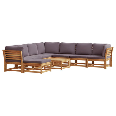 9 Piece Garden Lounge Set with Cushions Solid Wood Acacia