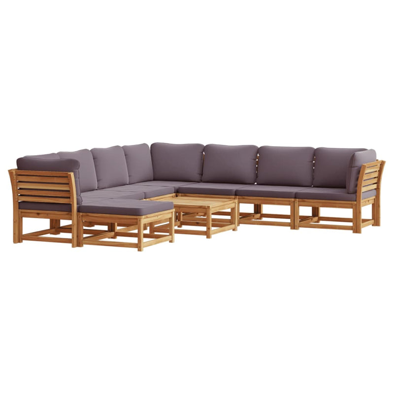 9 Piece Garden Lounge Set with Cushions Solid Wood Acacia