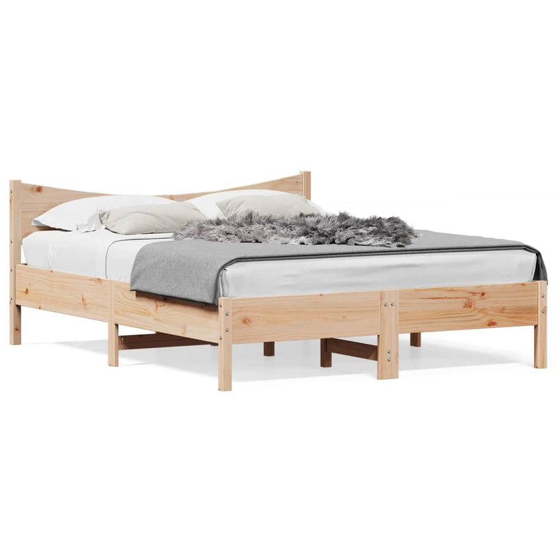 Bed Frame without Mattress 150x200 cm Solid Wood Pine