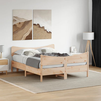 Bed Frame without Mattress 150x200 cm Solid Wood Pine