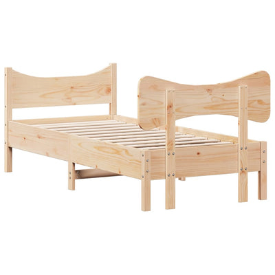 Bed Frame without Mattress 90x190 cm Solid Wood Pine